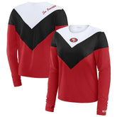 WEAR by Erin Andrews Women's Plus Size Chevron Tri-Blend Long Sleeve T-Shirt - San Francisco 49ers T-shirts