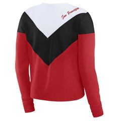 WEAR by Erin Andrews Women's Plus Size Chevron Tri-Blend Long Sleeve T-Shirt - San Francisco 49ers T-shirts