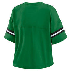 WEAR by Erin Andrews Women's Color Block Boxy V-Neck T-Shirt - New York Jets T-shirts