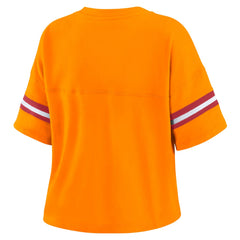 WEAR by Erin Andrews Women's Plus Size Color Block Boxy V-Neck T-Shirt - Tampa Bay Buccaneers T-shirts