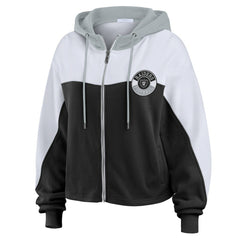 WEAR by Erin Andrews Women's Plus Size Color Block Full-Zip Hoodie - Las Vegas Raiders Hoodies