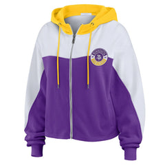 WEAR by Erin Andrews Women's Plus Size Color Block Full-Zip Hoodie - Minnesota Vikings Hoodies