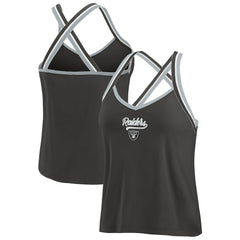 WEAR by Erin Andrews Women's Cross Strap Tri-Blend Tank Top - Las Vegas Raiders Tops