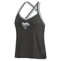 WEAR by Erin Andrews Women's Cross Strap Tri-Blend Tank Top - Las Vegas Raiders Tops