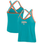 WEAR by Erin Andrews Women's Cross Strap Tri-Blend Tank Top - Miami Dolphins Tops