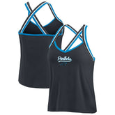 WEAR by Erin Andrews Women's Cross Strap Tri-Blend Tank Top - Carolina Panthers Tops