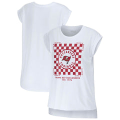 WEAR by Erin Andrews Women's Checker Muscle Tank Top - Tampa Bay Buccaneers Tops