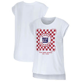 WEAR by Erin Andrews Women's Checker Muscle Tank Top - New York Giants Tops