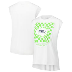 WEAR by Erin Andrews Women's Checker Muscle Tank Top - Seattle Seahawks Tops