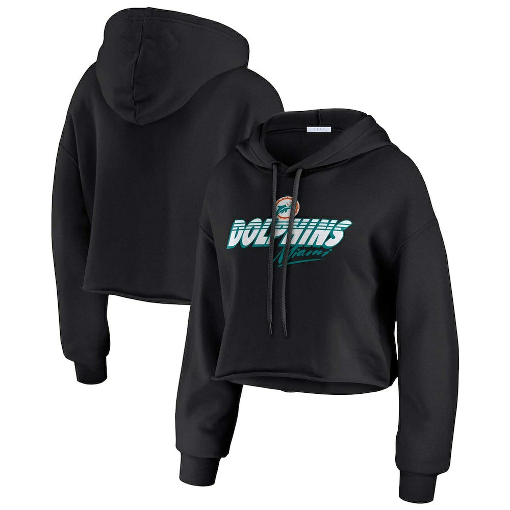 WEAR by Erin Andrews Women's Prime Cropped Pullover Hoodie - Miami Dolphins Hoodies