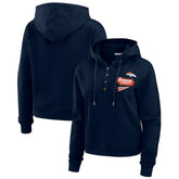 WEAR by Erin Andrews Women's Waffle-Knit Pullover Hoodie - Denver Broncos Hoodies
