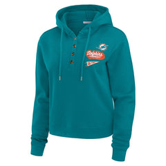 WEAR by Erin Andrews Women's Waffle-Knit Pullover Hoodie - Miami Dolphins Hoodies