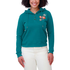 WEAR by Erin Andrews Women's Waffle-Knit Pullover Hoodie - Miami Dolphins Hoodies