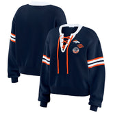 WEAR by Erin Andrews Women's Lace-Up Sweater - Denver Broncos