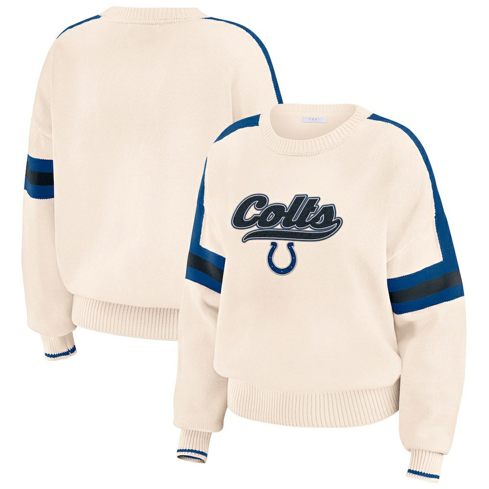 WEAR by Erin Andrews Women's Stripe Pullover Sweater - Indianapolis Colts Pullover