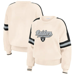 WEAR by Erin Andrews Women's Stripe Pullover Sweater - Las Vegas Raiders Pullover