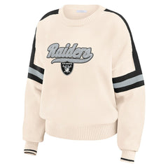 WEAR by Erin Andrews Women's Stripe Pullover Sweater - Las Vegas Raiders Pullover