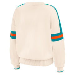 WEAR by Erin Andrews Women's Stripe Pullover Sweater - Miami Dolphins Pullover