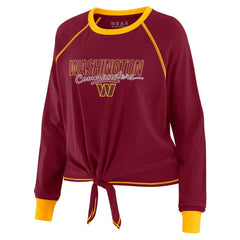 WEAR by Erin Andrews Women's Tie-Front Long Sleeve T-Shirt - Washington Commanders T-shirts