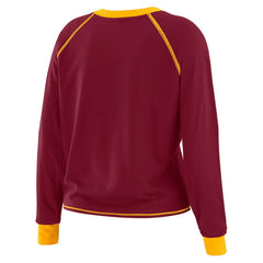 WEAR by Erin Andrews Women's Tie-Front Long Sleeve T-Shirt - Washington Commanders T-shirts
