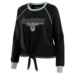 WEAR by Erin Andrews Women's Tie-Front Long Sleeve T-Shirt - Las Vegas Raiders T-shirts