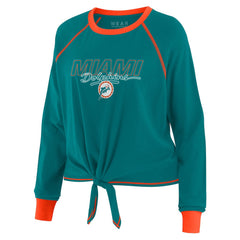 WEAR by Erin Andrews Women's Tie-Front Long Sleeve T-Shirt - Miami Dolphins T-shirts