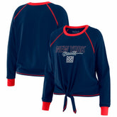 WEAR by Erin Andrews Women's Tie-Front Long Sleeve T-Shirt - New York Giants T-shirts