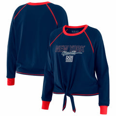 WEAR by Erin Andrews Women's Tie-Front Long Sleeve T-Shirt - New York Giants T-shirts