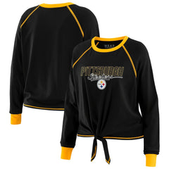 WEAR by Erin Andrews Women's Tie-Front Long Sleeve T-Shirt - Pittsburgh Steelers T-shirts