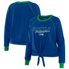 WEAR by Erin Andrews Women's Tie-Front Long Sleeve T-Shirt - Seattle Seahawks T-shirts