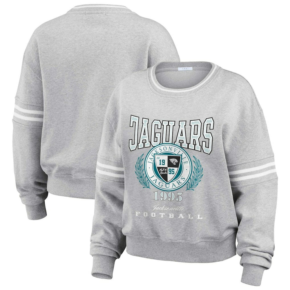 WEAR by Erin Andrews Women's Cropped Pullover Sweatshirt - Jacksonville Jaguars Pullover