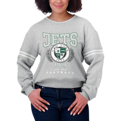 WEAR by Erin Andrews Women's Crest Cropped Pullover Sweatshirt - New York Jets Pullover