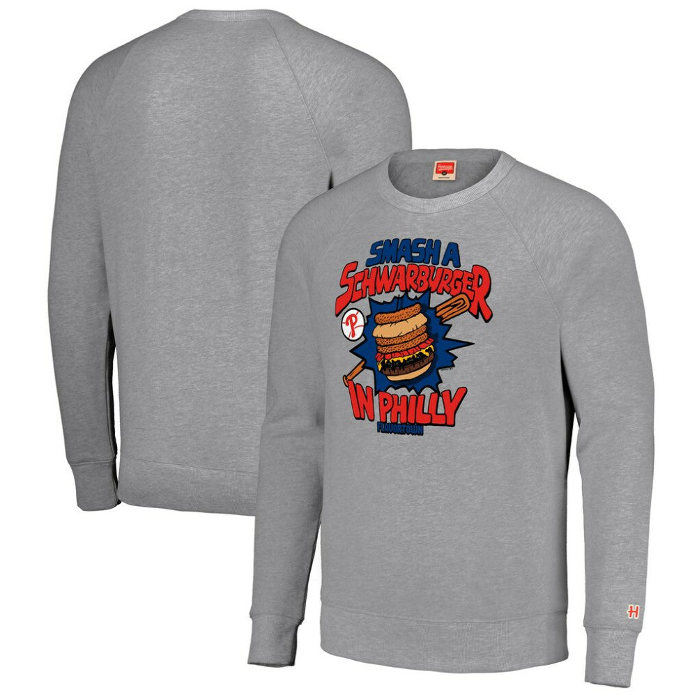 Gray Philadelphia Phillies MLB x Guy Fieri’s Flavortown Unisex Tri-Blend Pullover Sweatshirt