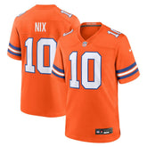 Bo Nix Mile High Collection 1977 Throwback Player Game Jersey - Denver Broncos Jerseys