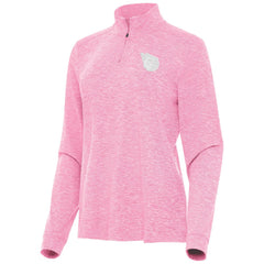 Pink Cleveland Guardians Antigua Women's Mentor Lightweight Mock Neck Quarter-Zip Top
