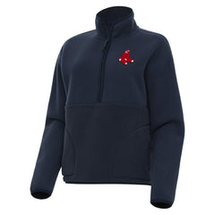 Navy Boston Red Sox Antigua Women's Figure Half-Zip Sweatshirt