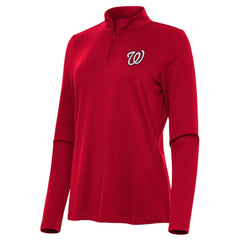 Red Washington Nationals Antigua Women's Reprocess Quarter-Zip Top - Red