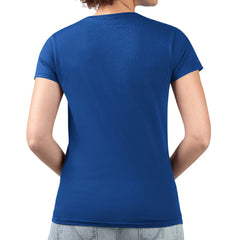 Royal Toronto Blue Jays G-III 4Her by Carl Banks Women's Super-Slim Fit Lightweight Leopard Heart V-Neck T-Shirt