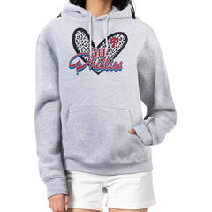 Heather Gray Philadelphia Phillies G-III 4Her by Carl Banks Women's Leopard Heart Pullover Hoodie