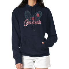 Navy St. Louis Cardinals G-III 4Her by Carl Banks Women's Leopard Heart Pullover Hoodie