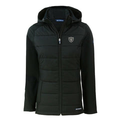 Cutter & Buck Women's Evoke Hybrid Eco Softshell Recycled Full-Zip Hoodie Jacket - Las Vegas Raiders Hoodies