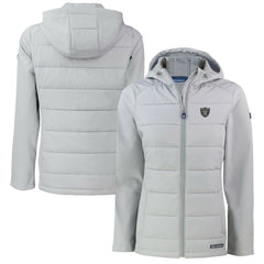 Cutter & Buck Women's Evoke Hybrid Eco Softshell Recycled Full-Zip Hoodie Jacket - Las Vegas Raiders Hoodies
