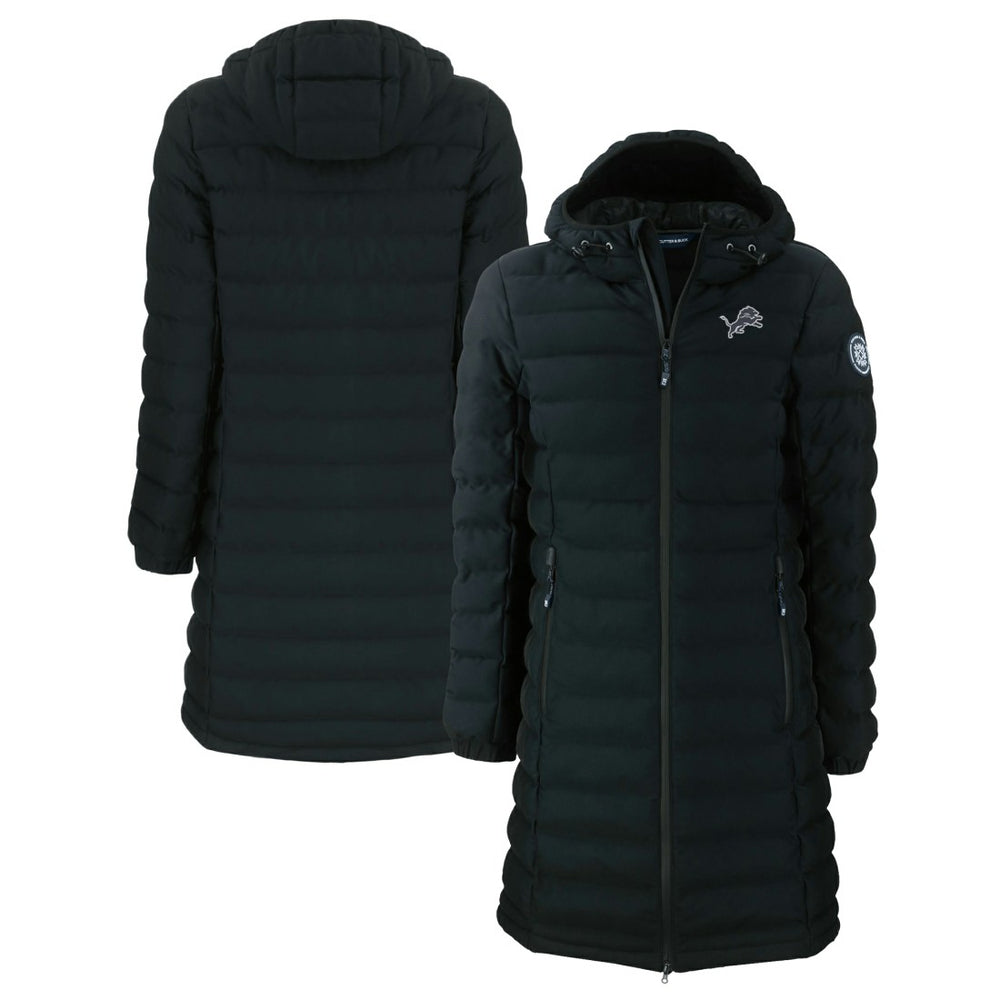 Cutter & Buck Women's Mission Ridge Repreve Eco Insulated Full-Zip Hoodie Long Puffer Jacket - Detroit Lions Hoodies