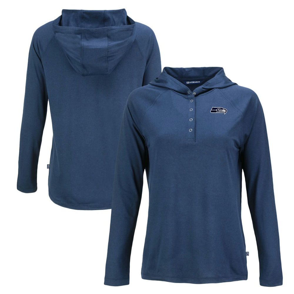 Cutter & Buck Women's Coastline Epic Comfort Eco Recycled Long Sleeve Hoodie T-Shirt - Seattle Seahawks Hoodies