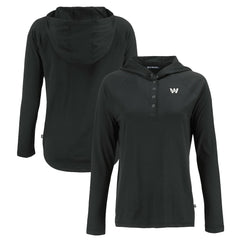 Cutter & Buck Women's Coastline Epic Comfort Eco Recycled Long Sleeve Hoodie T-Shirt - Washington Commanders Hoodies