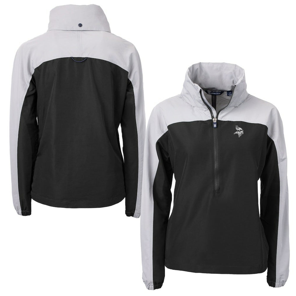 Cutter & Buck Women's Charter Eco Recycled Half-Zip Hoodie Anorak Jacket - Minnesota Vikings Hoodies