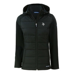 Cutter & Buck Women's Evoke Hybrid Eco Softshell Recycled Full-Zip Hoodie Jacket - Minnesota Vikings Hoodies
