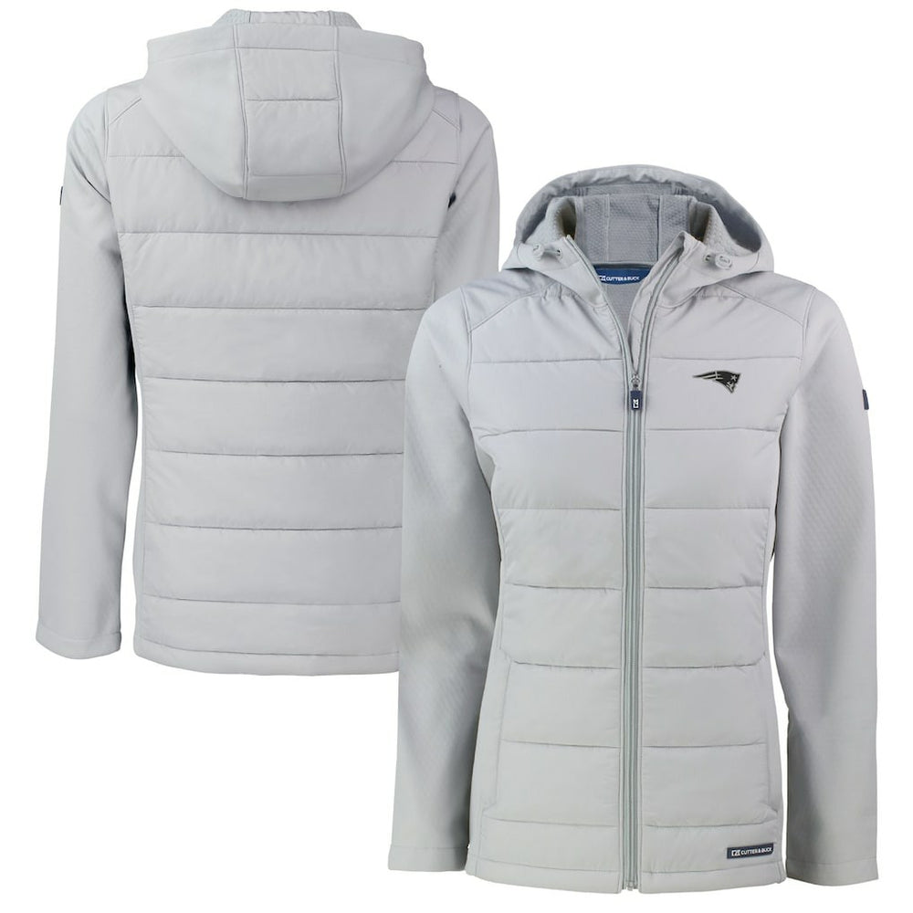 Cutter & Buck Women's Evoke Hybrid Eco Softshell Recycled Full-Zip Hoodie Jacket - New England Patriots Hoodies