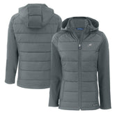 Cutter & Buck Women's Evoke Hybrid Eco Softshell Recycled Full-Zip Hoodie Jacket - Philadelphia Eagles Hoodies