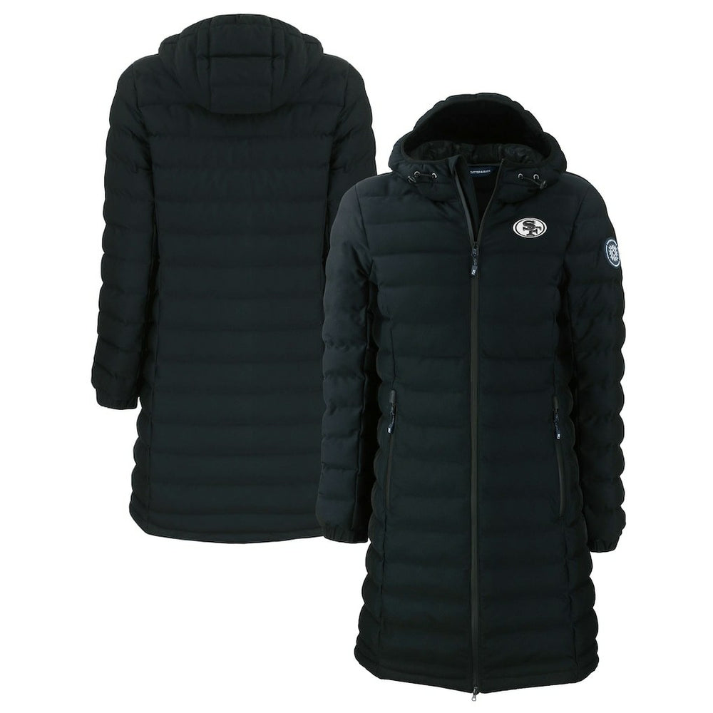 Cutter & Buck Women's Mission Ridge Repreve Eco Insulated Full-Zip Hoodie Long Puffer Jacket - San Francisco 49ers Hoodies